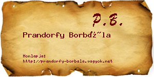 Prandorfy Borbála névjegykártya